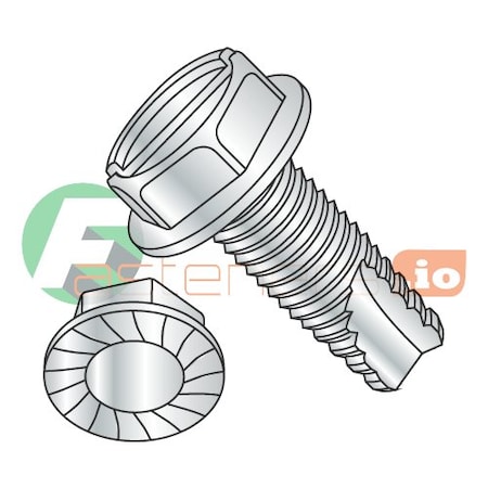 Newport Fasteners Thread Cutting Screw, 5/16"-18 x 3/4 in, Zinc Plated Steel Hex Head Slotted Drive, 1500 PK 439603